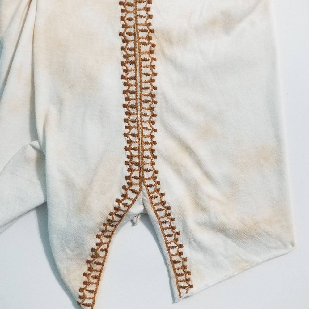 CAITE Dawson Embroidered Boho Tan Tie Dye Shirt Women's Size Small - Picture 8 of 14